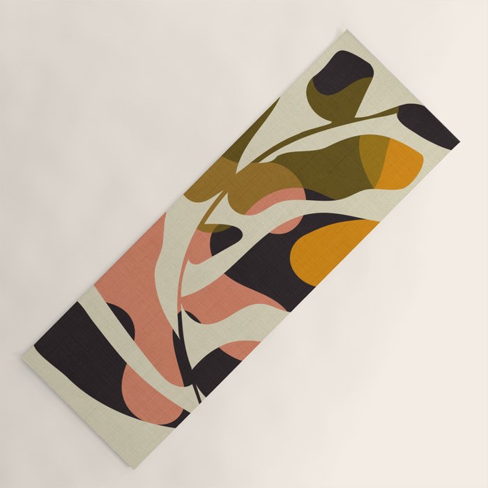cut out leaves minimal Yoga Mat Gallery Image 1