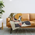 cut out leaves minimal Throw Blanket Gallery Image 1