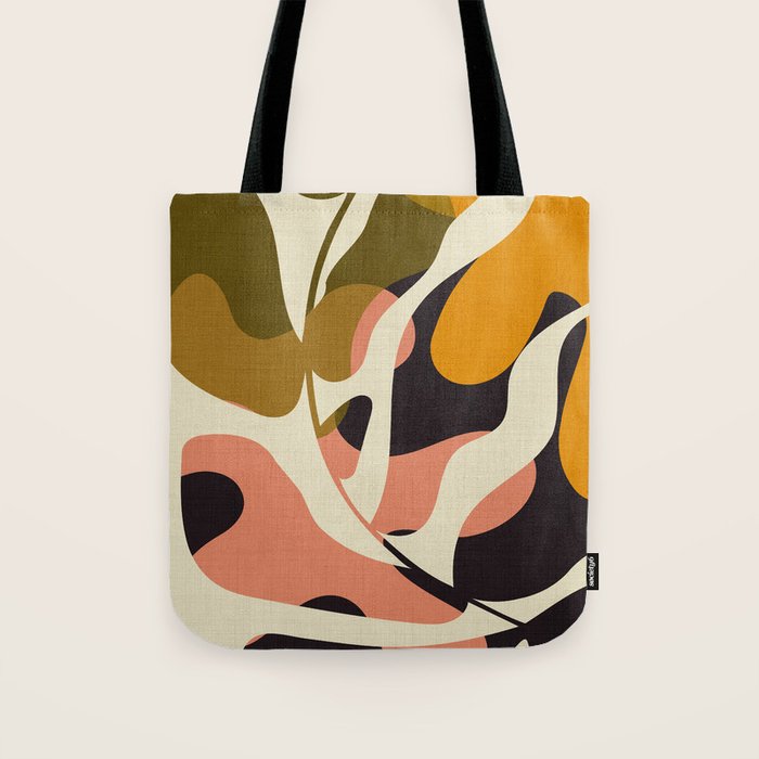 cut out leaves minimal Tote Bag Gallery Image 1