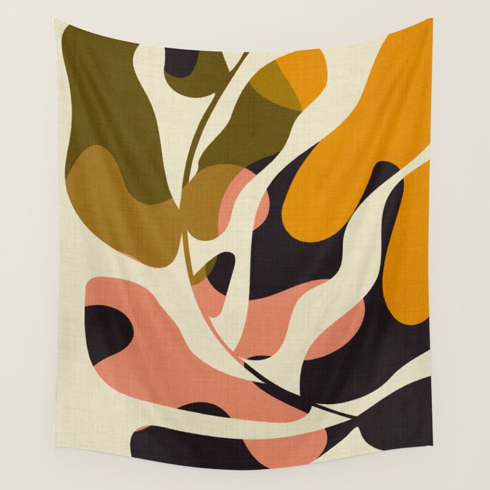 cut out leaves minimal Wall Tapestry Gallery Image 4