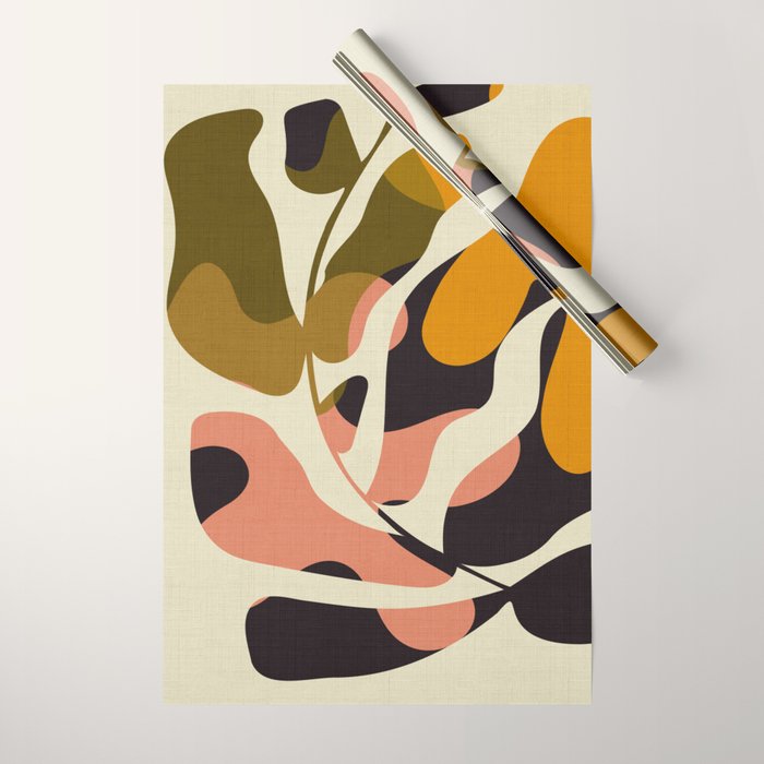 cut out leaves minimal Wrapping Paper Gallery Image 1