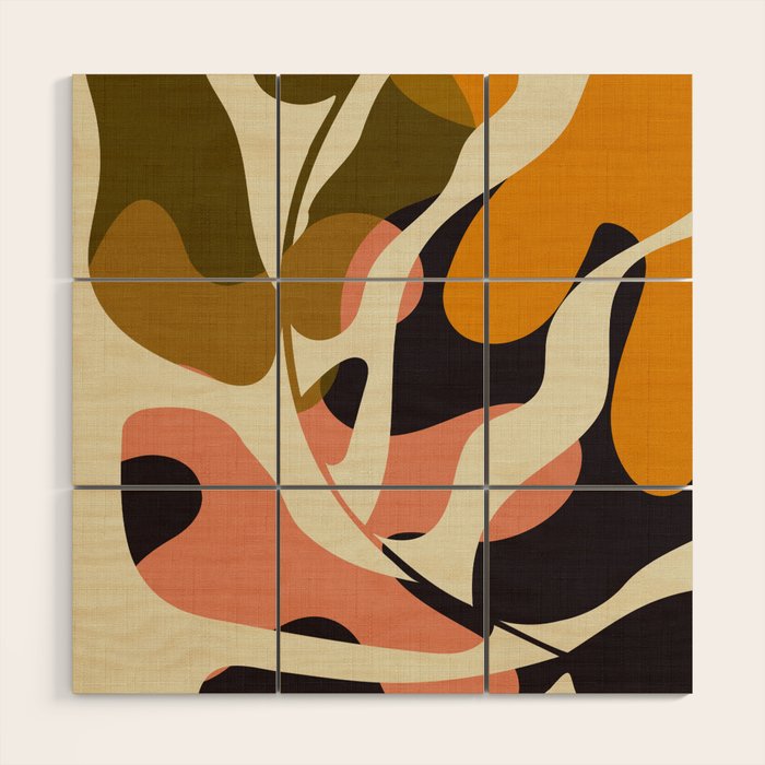 cut out leaves minimal Wood Wall Art Gallery Image 1