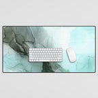 Calm Nature Inspired Abstract Flow Landscape Painting Desk Mat Gallery Image 1