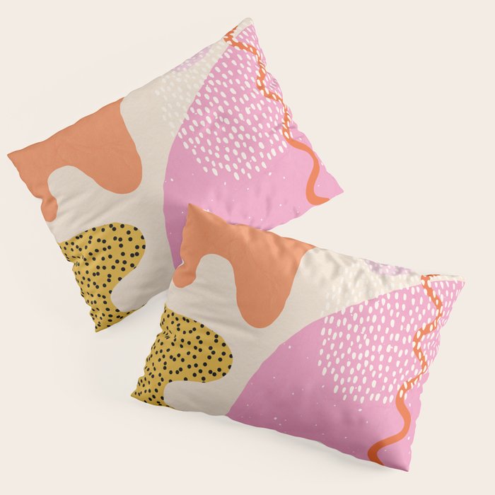 Bright Splotchy Shapes Pillow Sham Gallery Image 3