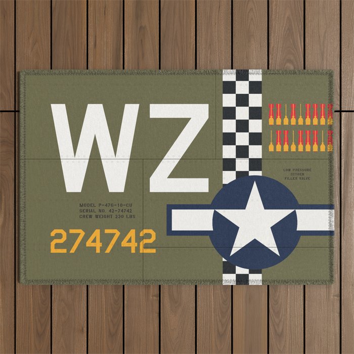 Aircraft Markings - USA P-47 Outdoor Rug Gallery Image 1