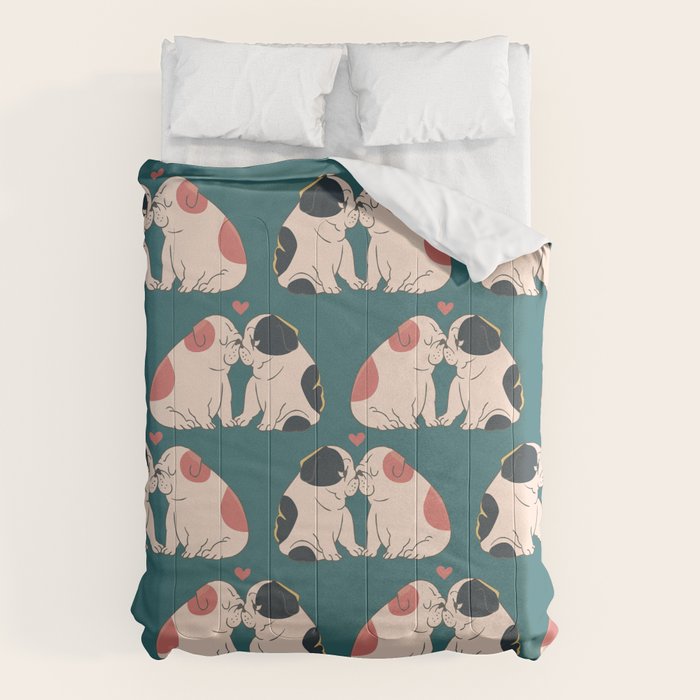 English Bulldog Kisses Comforter Gallery Image 1