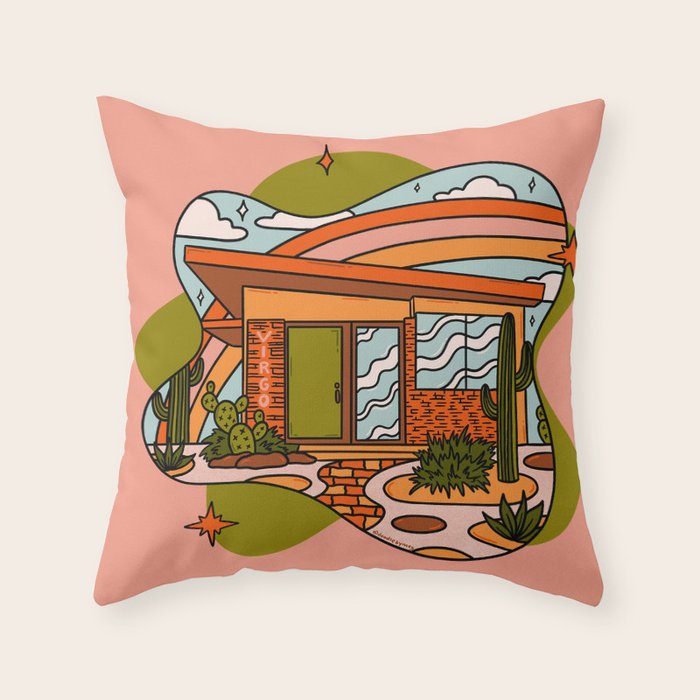 Virgo Mid Century House Throw Pillow Gallery Image 6