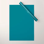 Deep Teal Blue Solid  Wrapping Paper Gallery Image 1