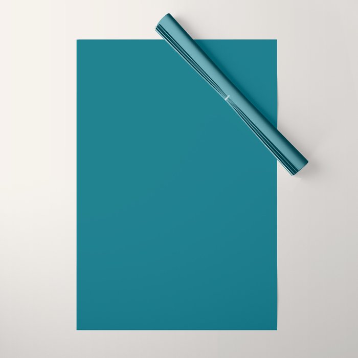 Deep Teal Blue Solid  Wrapping Paper Gallery Image 1