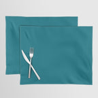 Deep Teal Blue Solid  Placemat Gallery Image 1