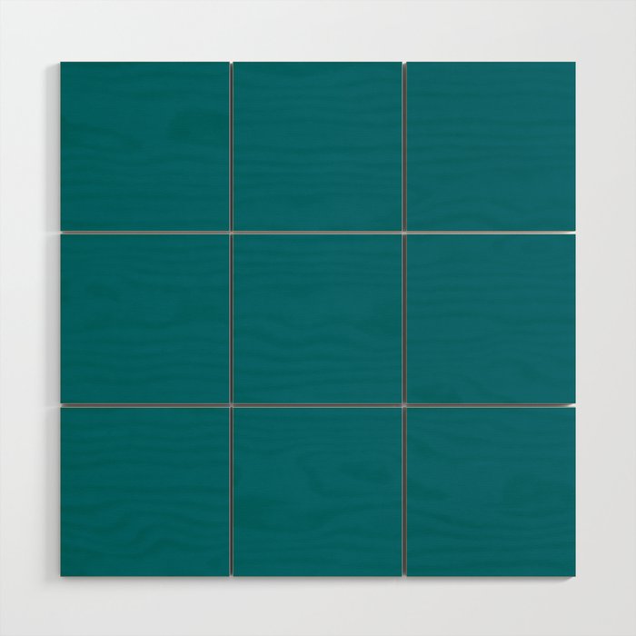Deep Teal Blue Solid  Wood Wall Art Gallery Image 1