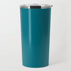 Deep Teal Blue Solid  Travel Mug Gallery Image 1