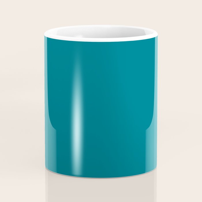 Deep Teal Blue Solid  Coffee Mug Gallery Image 4