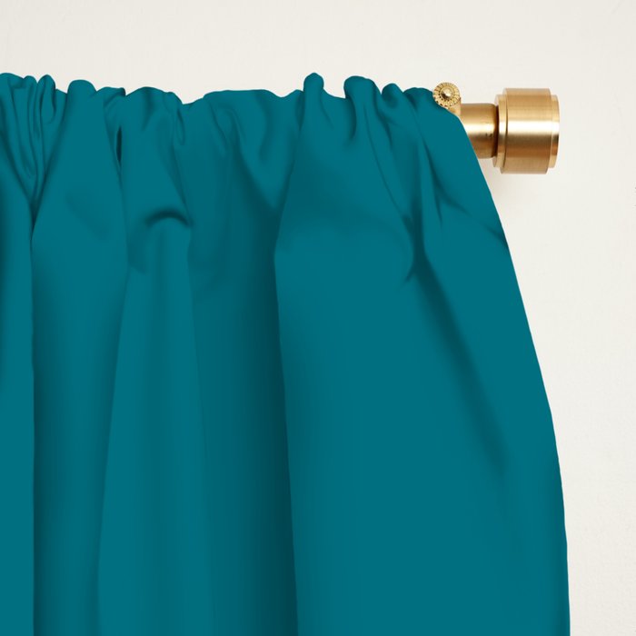 Deep Teal Blue Solid  Window Curtain Gallery Image 2