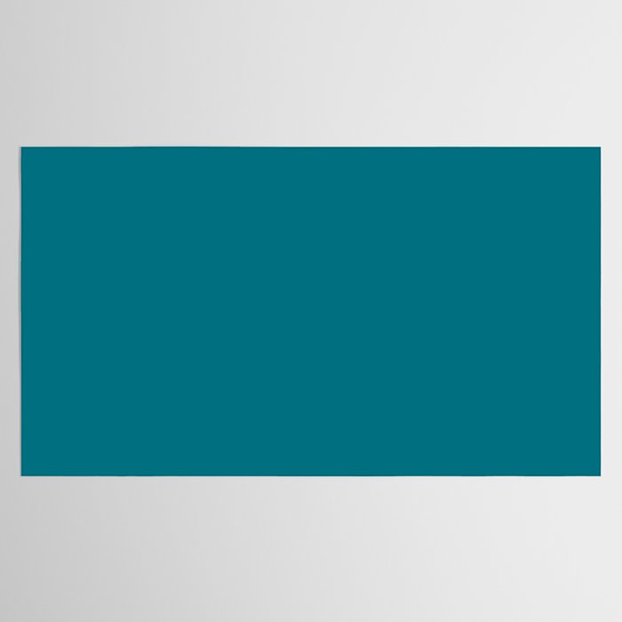 Deep Teal Blue Solid  Tablecloth Gallery Image 2