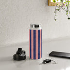 STRIPES - 005 - navy blue and pink Water Bottle Gallery Image 4