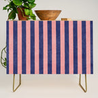STRIPES - 005 - navy blue and pink Credenza Gallery Image 1