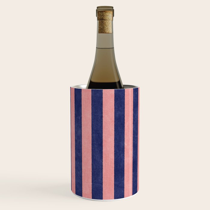 STRIPES - 005 - navy blue and pink Wine Chiller Gallery Image 2