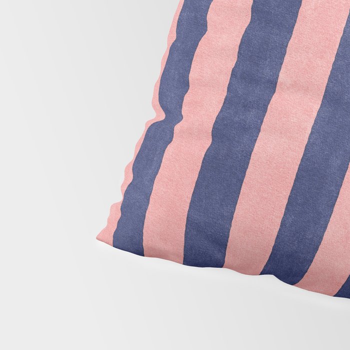 STRIPES - 005 - navy blue and pink Pillow Sham Gallery Image 4