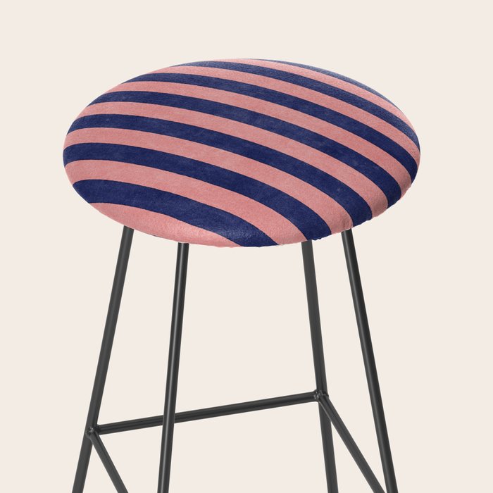 STRIPES - 005 - navy blue and pink Stool Gallery Image 2