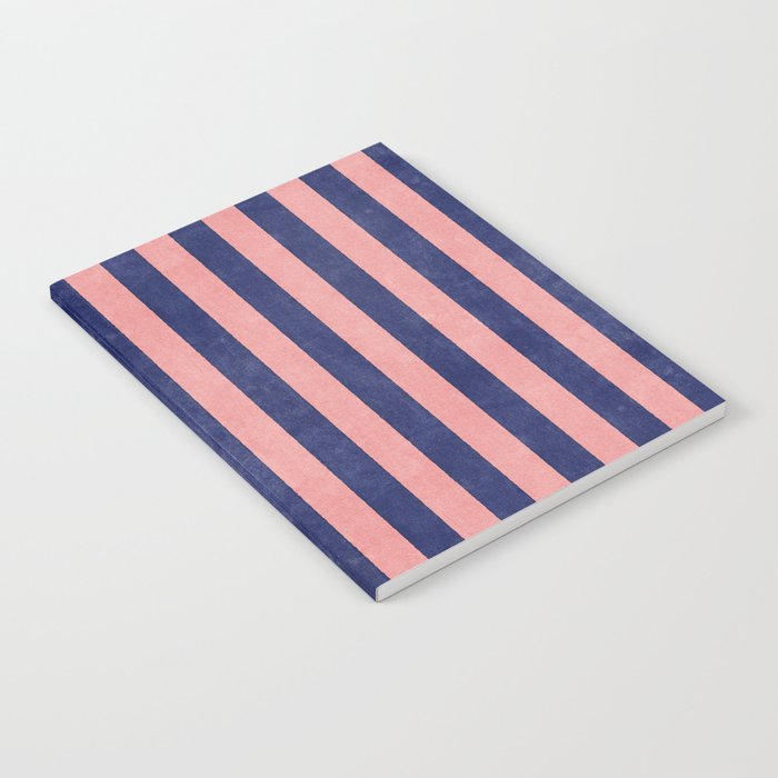 STRIPES - 005 - navy blue and pink Notebook Gallery Image 1