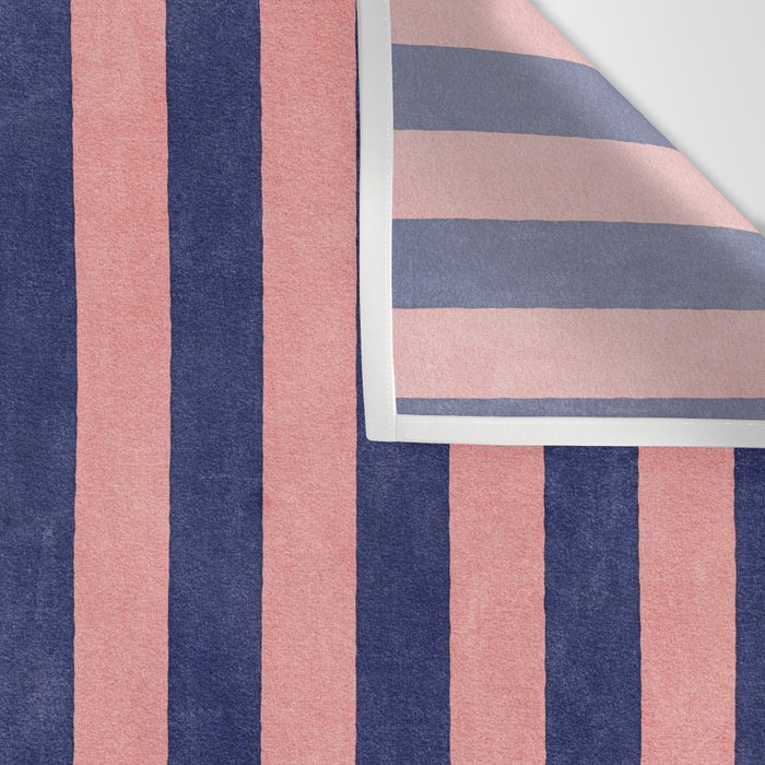 STRIPES - 005 - navy blue and pink Wall Tapestry Gallery Image 3