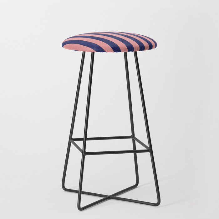 STRIPES - 005 - navy blue and pink Stool Gallery Image 1
