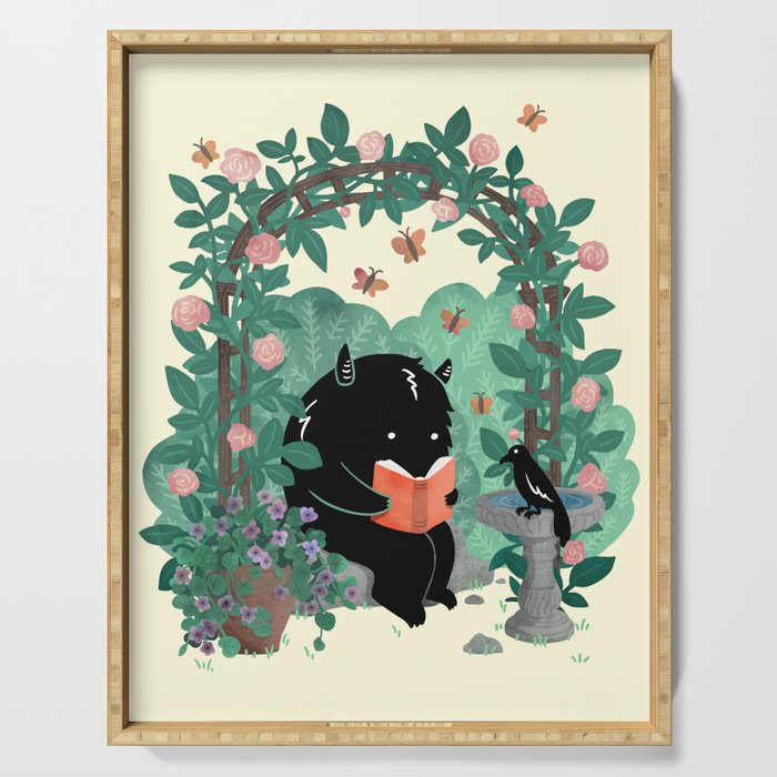 A Quiet Summer Spot (Monster Book Lover) Serving Tray Gallery Image 1