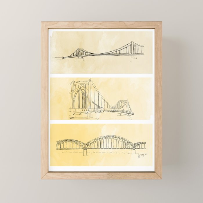 Pittsburgh Bridges Mini Art Print Gallery Image 1