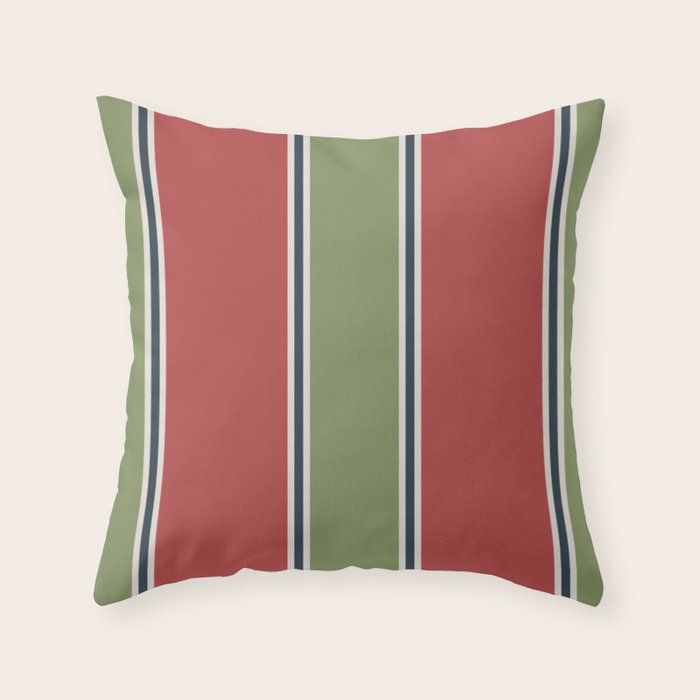 Christmas Stripes Winter 2025 Throw Pillow Gallery Image 1