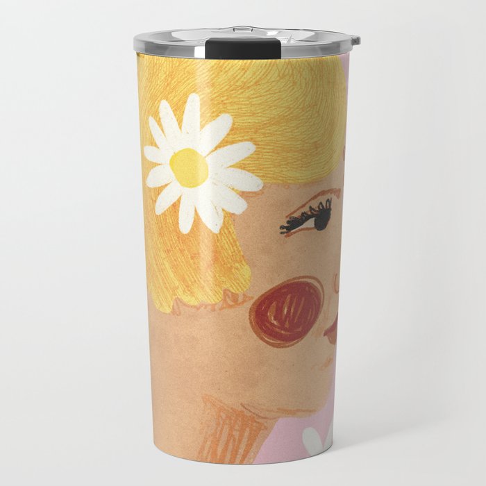 Girl who Loves Daisies Travel Mug Gallery Image 1