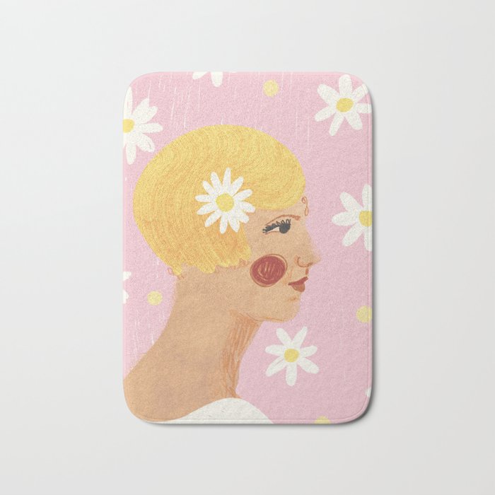 Girl who Loves Daisies Bath Mat Gallery Image 1