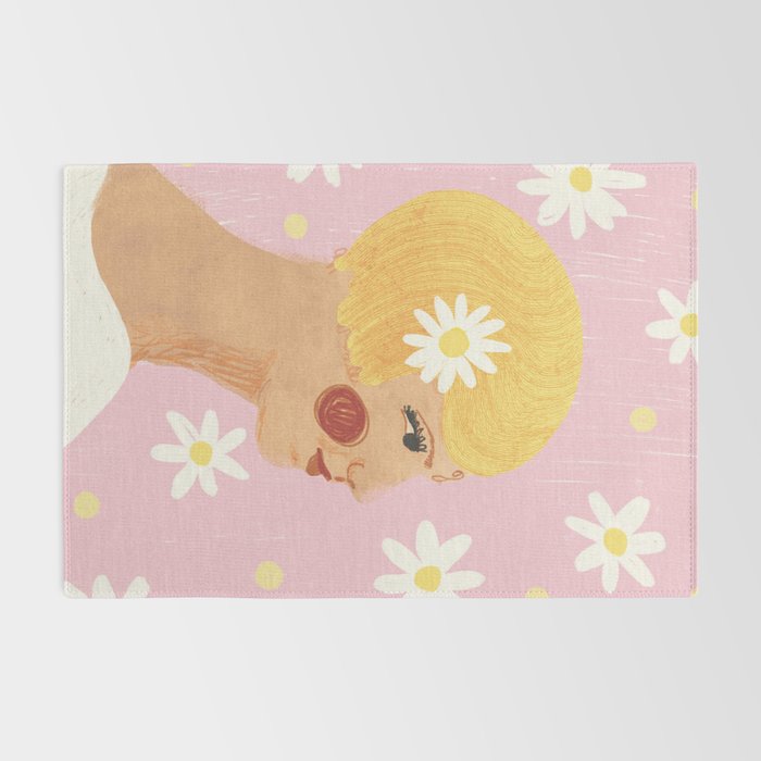Girl who Loves Daisies Rug Gallery Image 2