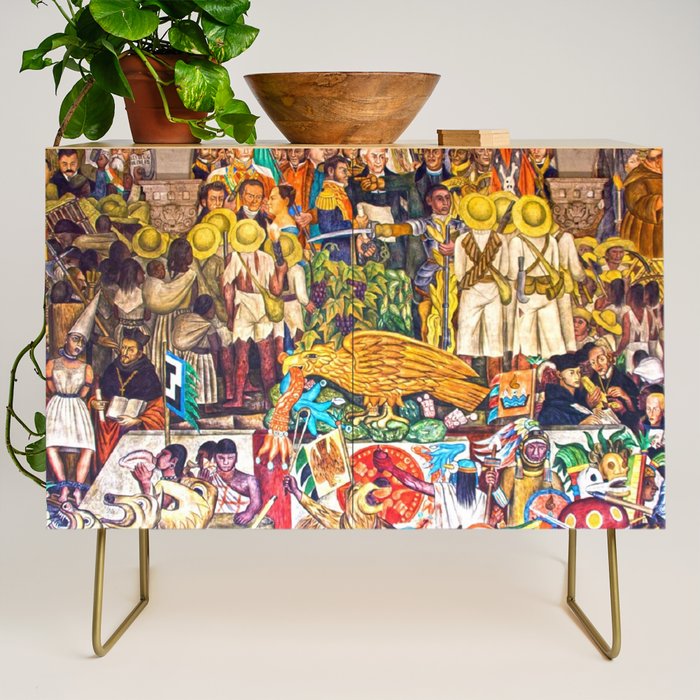 History of Mexico by Diego Rivera Credenza Gallery Image 1