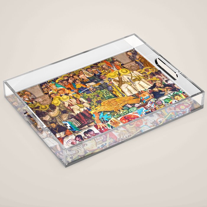 History of Mexico by Diego Rivera Acrylic Tray Gallery Image 1