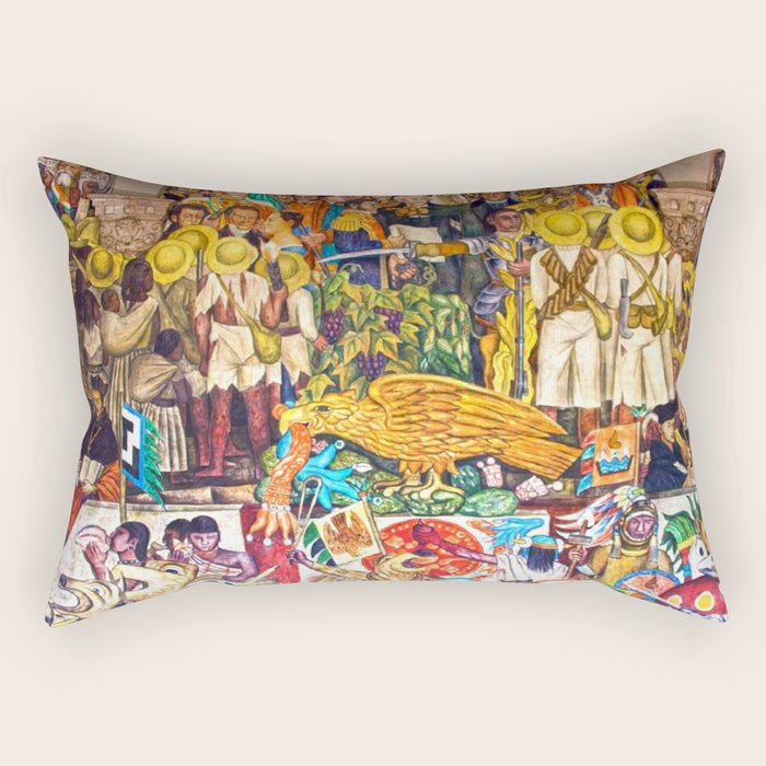 History of Mexico by Diego Rivera Rectangular Pillow Gallery Image 1