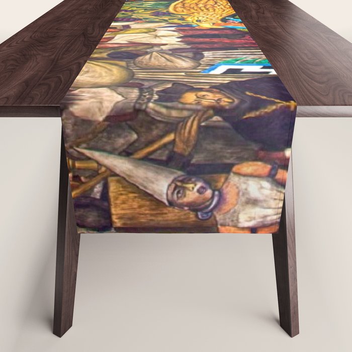History of Mexico by Diego Rivera Table Runner Gallery Image 1