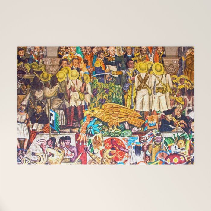 History of Mexico by Diego Rivera Welcome Mat Gallery Image 1