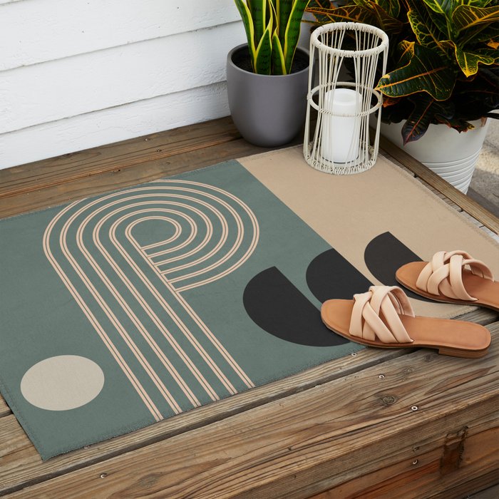 Abstract Geometric Shapes 122 Outdoor Rug Gallery Image 2
