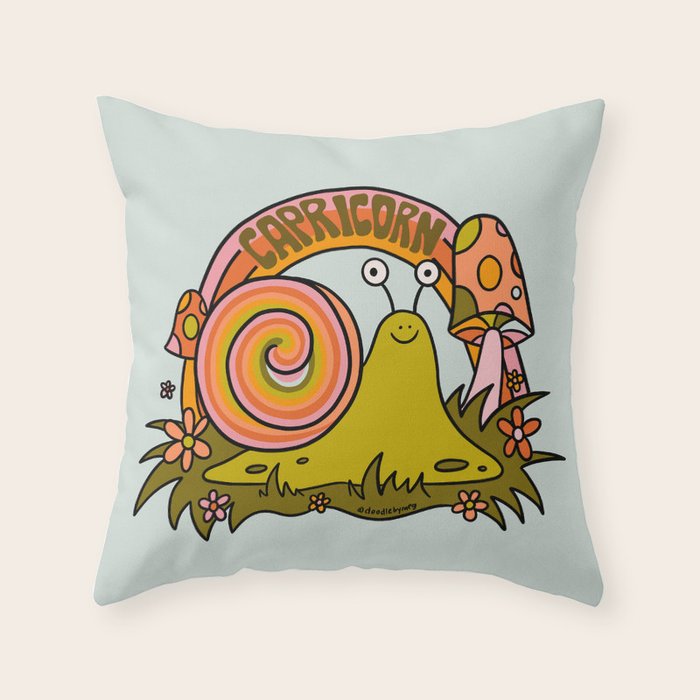Capricorn Snail Throw Pillow Gallery Image 6