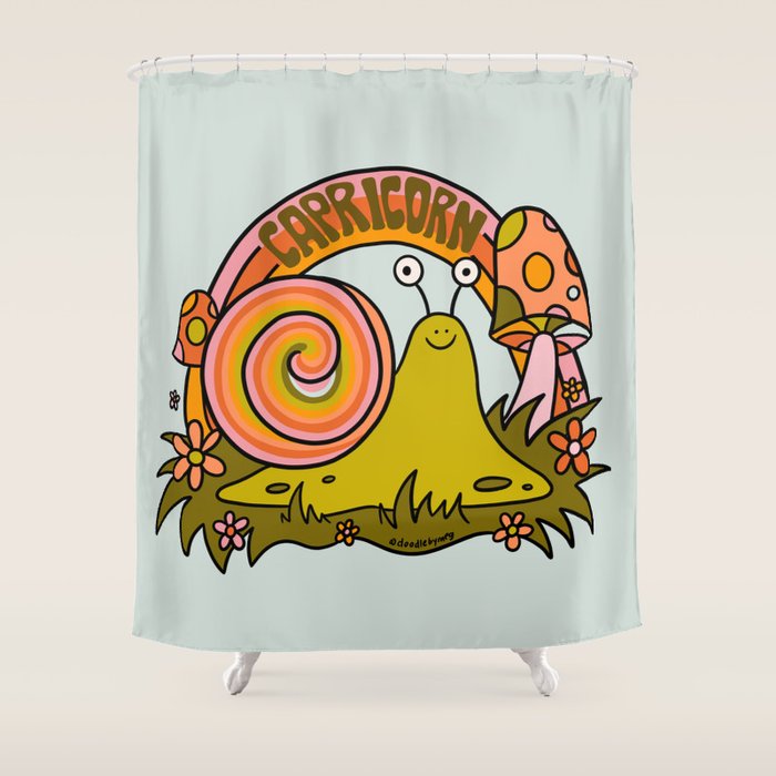 Capricorn Snail Shower Curtain Gallery Image 1