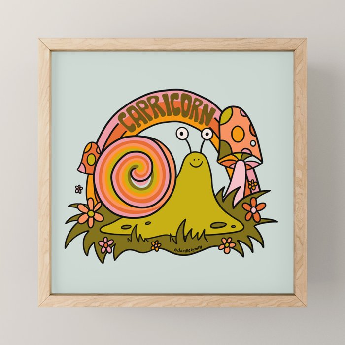 Capricorn Snail Mini Art Print Gallery Image 1