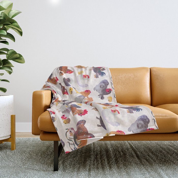 Chicken and Chick Throw Blanket Gallery Image 1