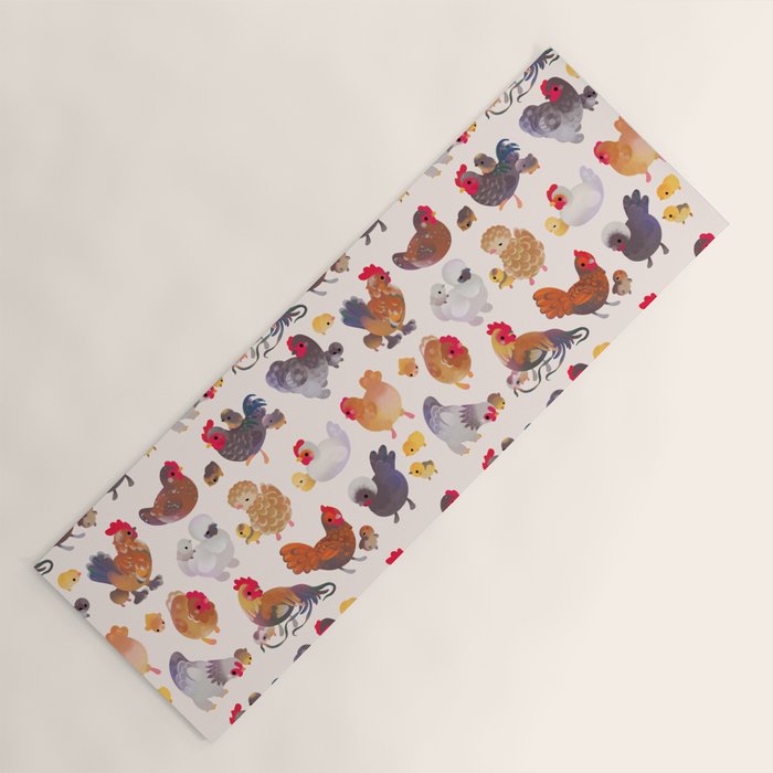 Chicken and Chick Yoga Mat Gallery Image 1