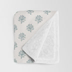 Small Distressed Block Print - Seaglass Throw Blanket Gallery Image 3
