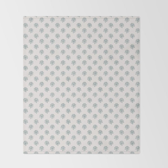 Small Distressed Block Print - Seaglass Throw Blanket Gallery Image 2
