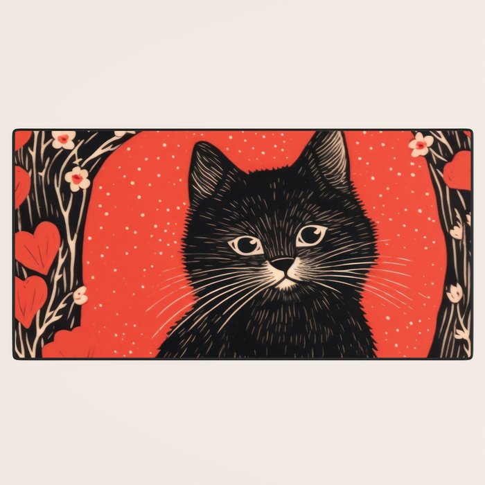 Valentines Kitty Desk Mat Gallery Image 3