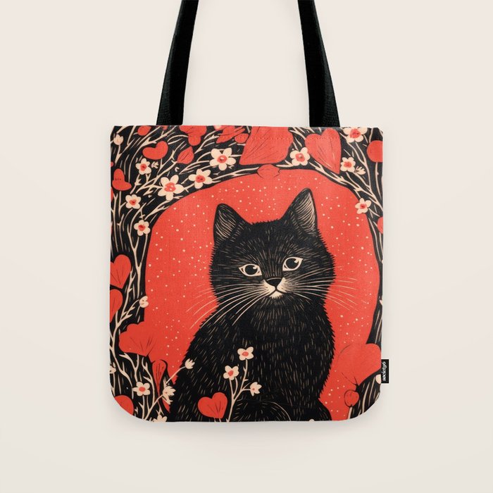 Valentines Kitty Tote Bag Gallery Image 1