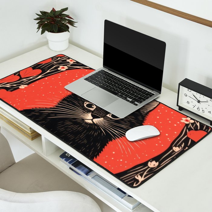 Valentines Kitty Desk Mat Gallery Image 2