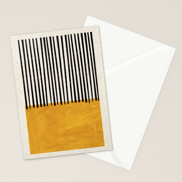 Sunshine Color Field Rothko Inspired Abstract Mid Century Modern Geometric Pattern Stationery Card Gallery Image 2
